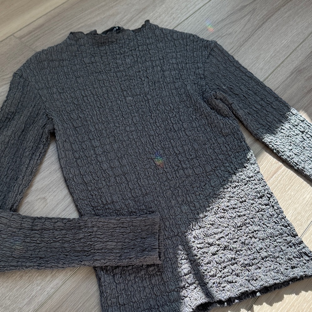 Zara Charcoal Textured Knit Top - Picture 2 of 3